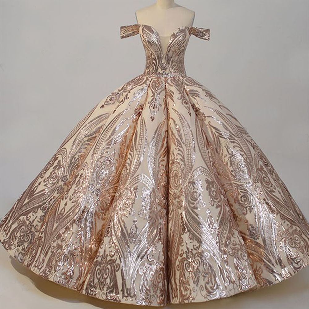 rose gold quinceanera dresses